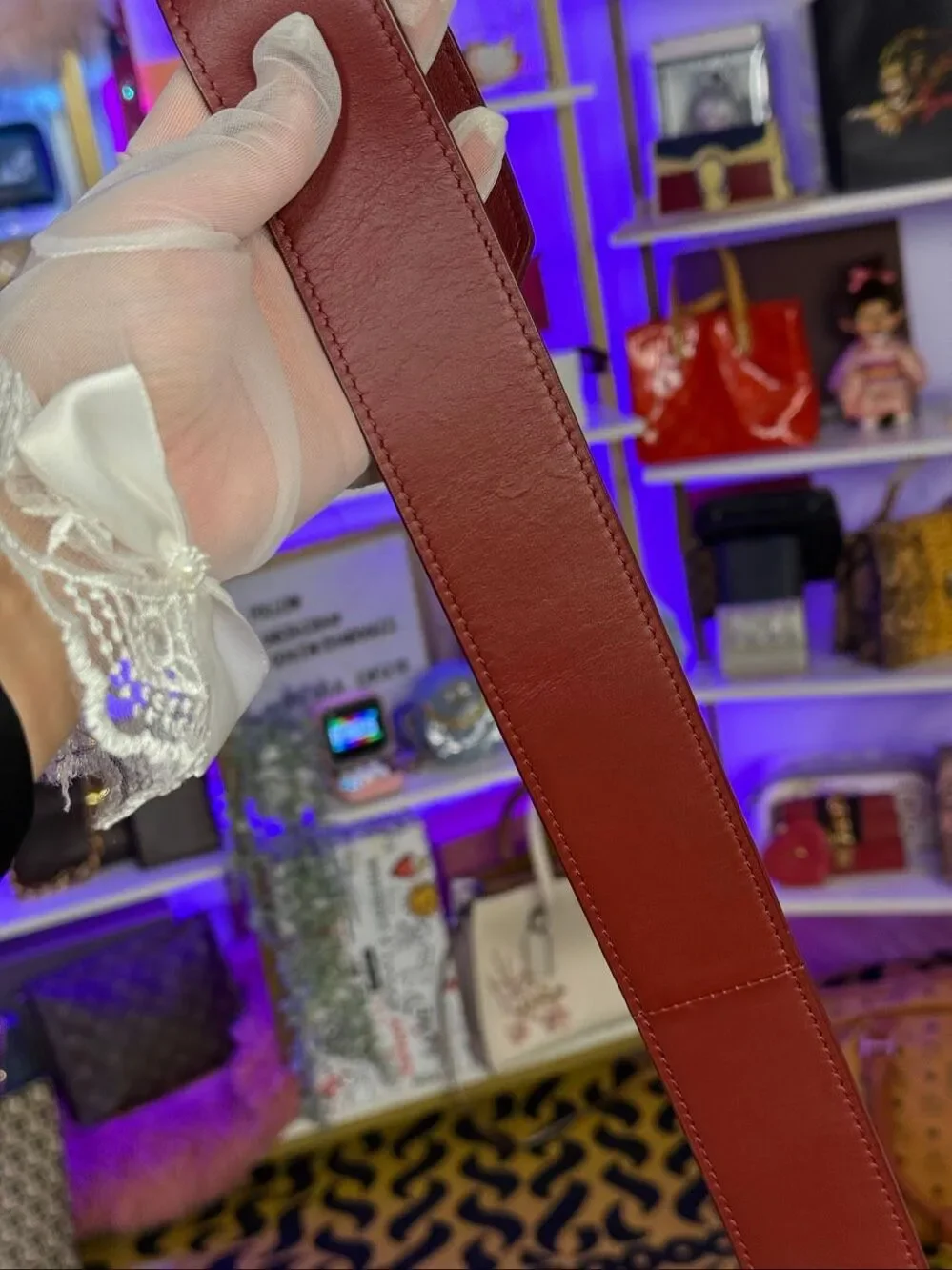 Louis Vuitton Wide 2014 Tie the Knot Burgundy Leather Women’s Belt 70/23 $595